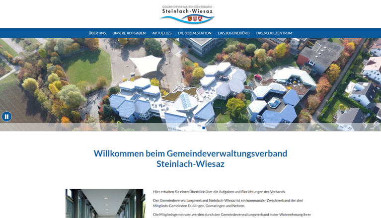 Startseite von der Homepage